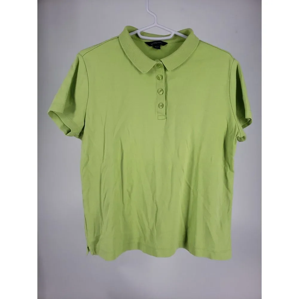 Lands End Kids Green Polo Size Medium (10-12) Soft Quality‎ Fabric